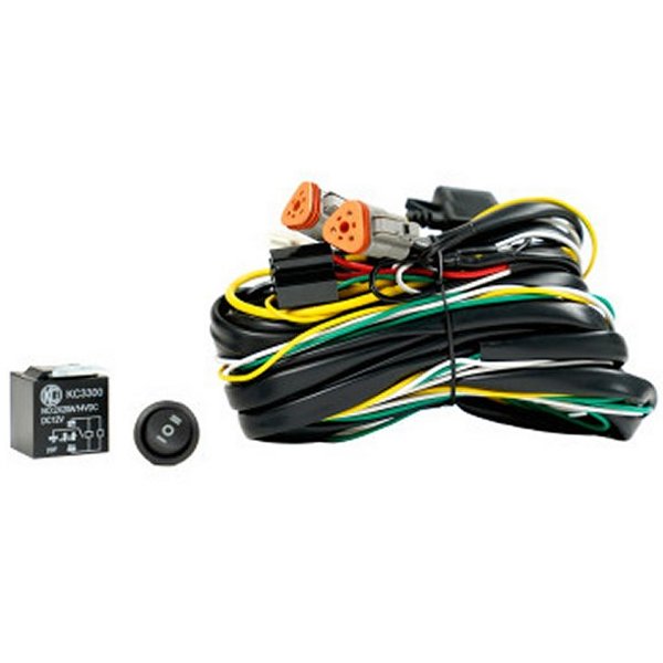 KC HiLiTES Wiring Harness FLEX ERA w/40 AMP Relay & 3 Position LED Rocker Switch (3-Pin Deutsch Con) KCL6311 WO店 19,733円