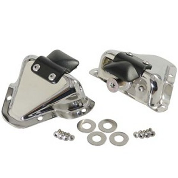 Kentrol 81年-95年 ジープ CJ/ラングラー YJ Interior Door Latch ブラケットs 2個 - Polished シルバー KEN30513 WO店