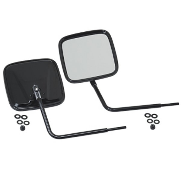 Kentrol 76年-18年 ジープ CJ/ラングラー YJ/TJ/JK Outback Mirrors 2個 - Powdercoat ブラック KEN50443 WO店