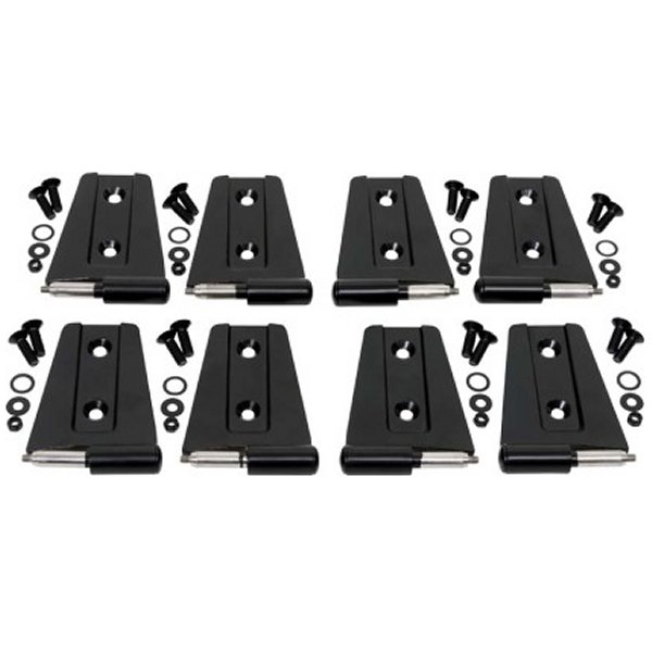 Kentrol 07年-18年 ジープ ラングラー JK Door Hinge セット 8 Pieces 4 Door - Powdercoat ブラック KEN50576 WO店