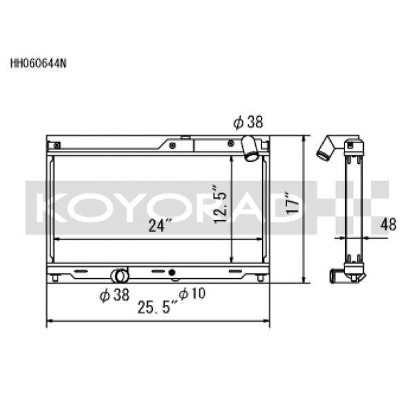 Koyo 93-95 Mazda RX-7 1.3L Turbo N-FLO (Dual Pass) Radiator koyHH060644N WO店