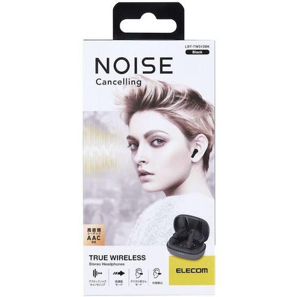 LBTTWS13BK Bluetoothイヤホン 完全ワイヤレス ノイズキャンセリング AAC対応 カナル型 ブラック LBTTWS13BK-TN WO店_1