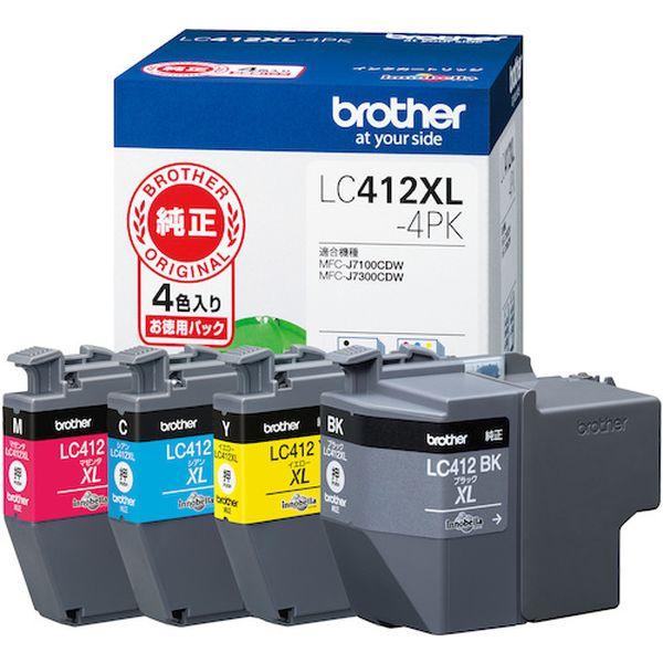 LC412XL4PK ブラザー工業(株) ブラザー インクカートリッジ 4色パック(大容量) LC412XL-4PK WO店の通販は 11,598円
