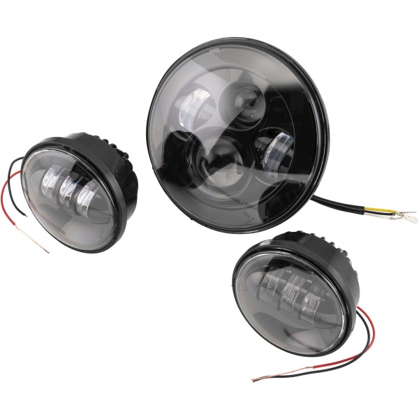 レトリックライティング LETRIC LIGHTING 7インチ LED ヘッドライト 4.5インチ パッシングランプ付き 黒 LE0108-TR WO店
