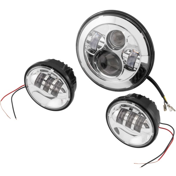 レトリックライティング LETRIC LIGHTING 7インチ LED ヘッドライト 4.5インチ パッシングランプ付き クローム LE0109-TR WO店