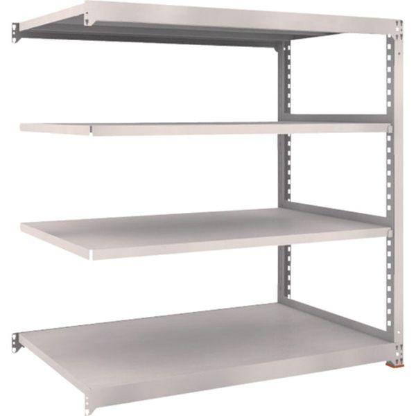 スチールラック M5型中量棚 1200×721×H1200 4段 連結 免震樹脂ベース付 ネオグレー ネオグレー M5-4474BSFC WO店