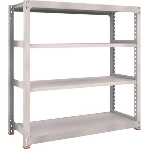 スチールラック M5型中量棚 1500X571XH2100 4段 単体 免震樹脂ベース付 ネオグレー ネオグレー M5-7564SFC WO店