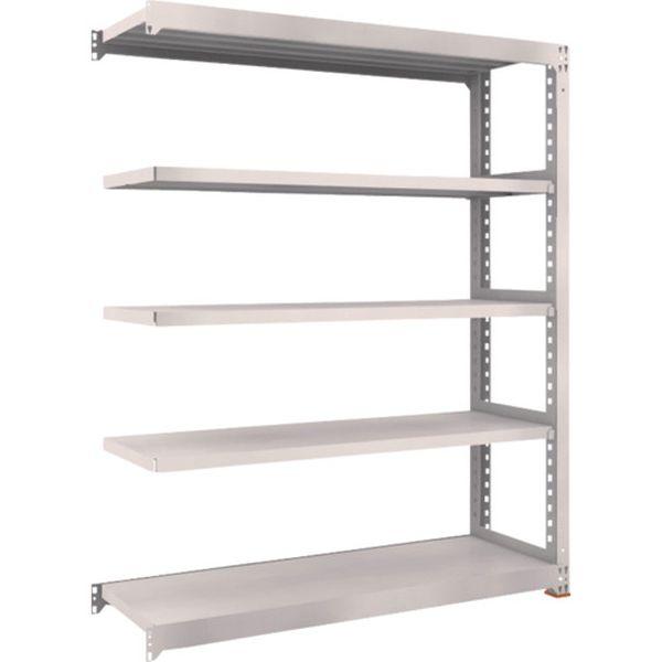 スチールラック M5型中量棚 1200X471XH2400 5段 連結 免震樹脂ベース付 ネオグレー ネオグレー M5-8455BSFC WO店