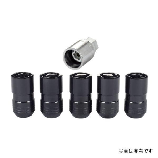 McGard ホイール Lock Nut セット - 5pk. (Cone Seat) M14X1.5 / 22mm Hex / 1.639in OAL - ブラック MCG24516 WO店