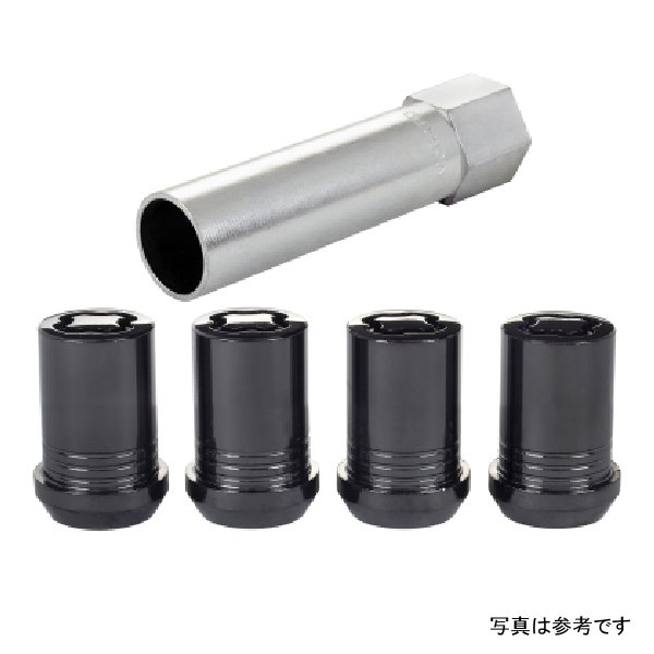McGard ホイール Lock Nut セット - 4pk. (チューナー / Cone Seat) M12X1.25 / 13/16 Hex / 1.24in. Length - ブラック MCG25354 WO店