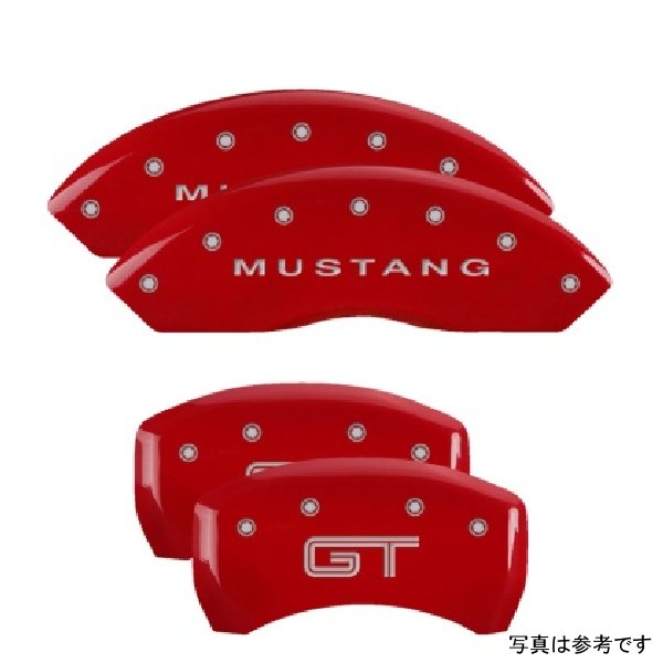 MGP 4 Caliper Covers Engraved フロント Mustang Engraved リヤ S197/GT レッド フィニッシュ シルバー ch MGP10197SMG2RD WO店