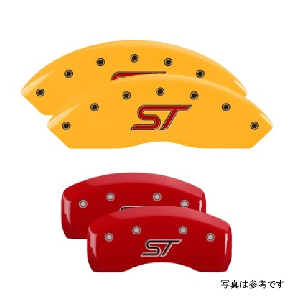 MGP 4 Caliper Covers Engraved フロント & リヤ ST Logo レッド フィニッシュ シルバー Char 2021 フォード Explorer MGP10252SSTORD WO店
