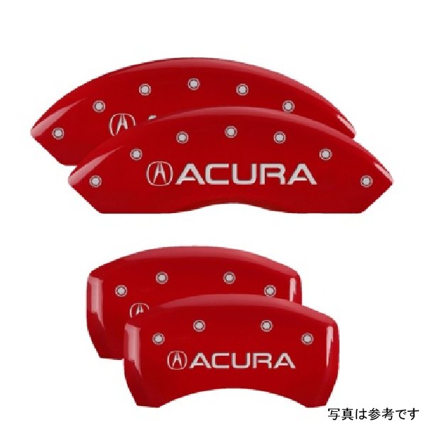 MGP 4 Caliper Covers Engraved フロント & リヤ Acura レッド フィニッシュ シルバー ch MGP39018SACURD WO店
