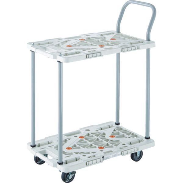 MPK6024SBK  樹脂製台車 2段式ルートバン 600X400 ハンドル付 ストッパー付 黒 MPK6024SBK-TN WO店