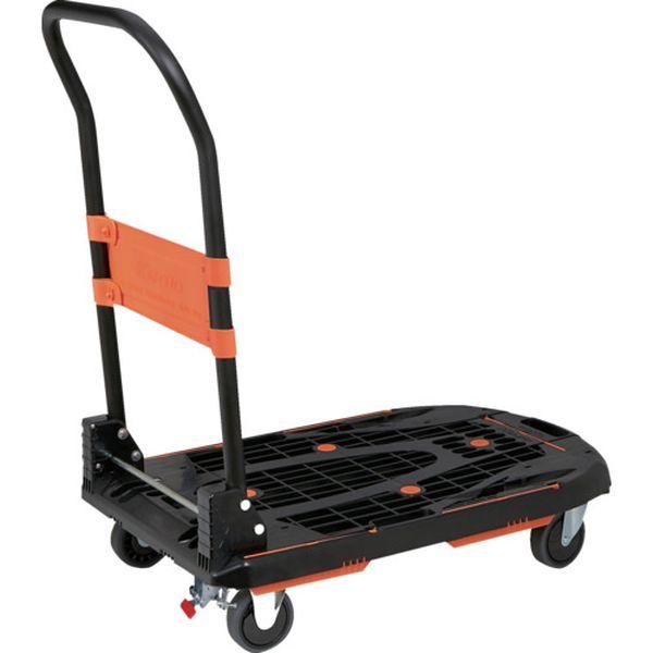 樹脂台車 カルティオ(新型) 780X490 折畳 ブラック スチールストッパー付 MPK780BKSS-TN WO店