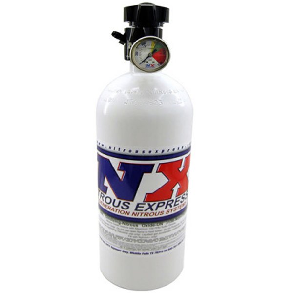 Nitrous Express 15lb ボトル w/ライトning 500 バルブ (6.89 Dia x 26.69 Tall) w/ゲージ NEX11151 WO店