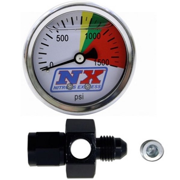 Nitrous Express N2O Flo-Thru Pressure Gauge (0-1500 PSI) 6AN NEX15510 WO店の通販は