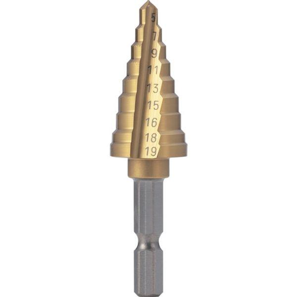 NMS19EGHA トラスコ中山(株) TRUSCO 六角軸電気設備用ステップドリル 2枚刃チタンコーティング 19mm NMS-19EG-HA WO店