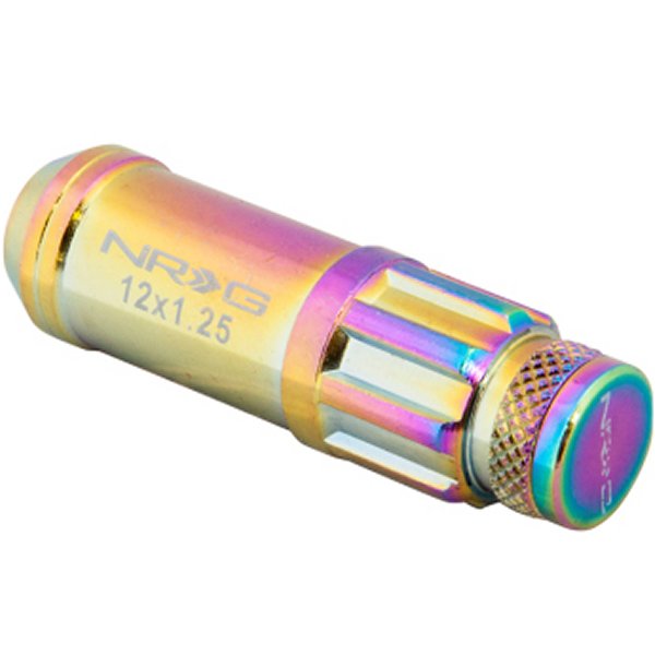NRG 700シリーズ M12 X 1.5 Steel Lug Nut w/Dust Cap Cover Set 21 Pc w/Locks & Lock Socket - Neochrome NRGLN-LS700MC-21 WO店