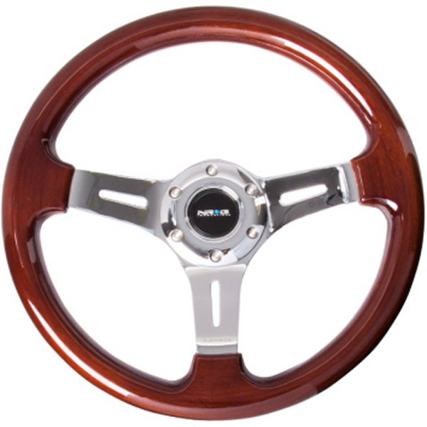 NRG Classic Wood Grain ステアリング銀輪 (330粍) Wood Grain w/Chrome 3-Spoke Center NRGST-015-1CH WO店