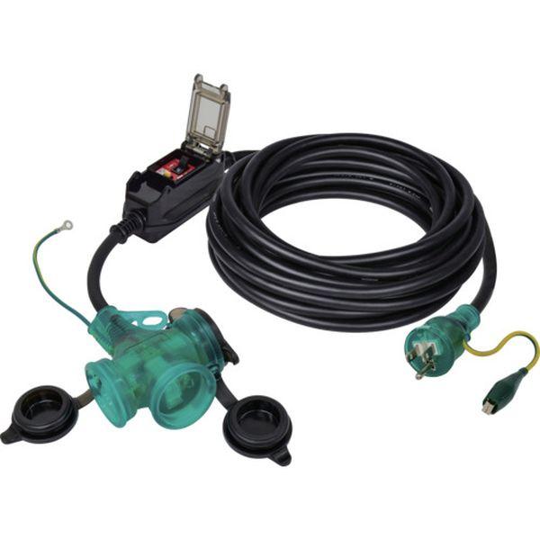 PBWEK10TS 日動工業(株) 日動 防雨ポッキン延長ブレーカ10m 過負荷漏電保護兼用 PBW-EK10T-S WO店 14,271円