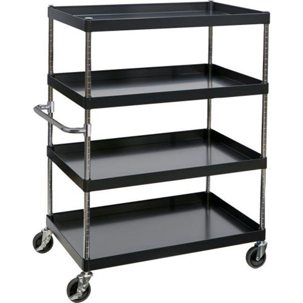 PEW1294BK  ツールワゴン フェニックスワゴン 省音 900X600XH1200 4段 ブラック PEW-1294-BK WO店