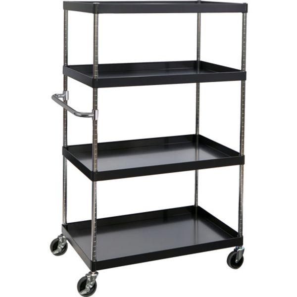 PEW1594BK  ツールワゴン フェニックスワゴン 省音 900X600XH1500 4段 ブラック PEW-1594-BK WO店