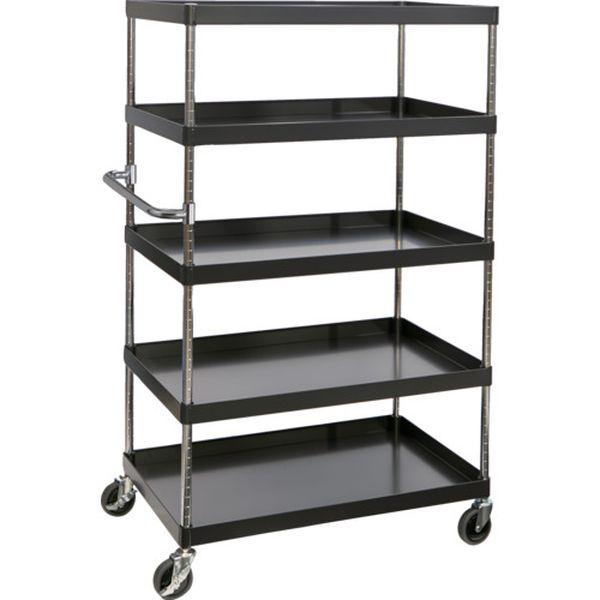 PEW1595BK  ツールワゴン フェニックスワゴン 省音 900X600XH1500 5段 ブラック PEW-1595-BK WO店
