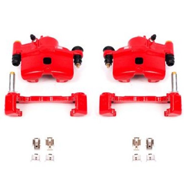 Power Stop 90年-00年 ホンダ シビック フロント レッド Calipers w/ブラケットs - 2個 PSBS1379 WO店