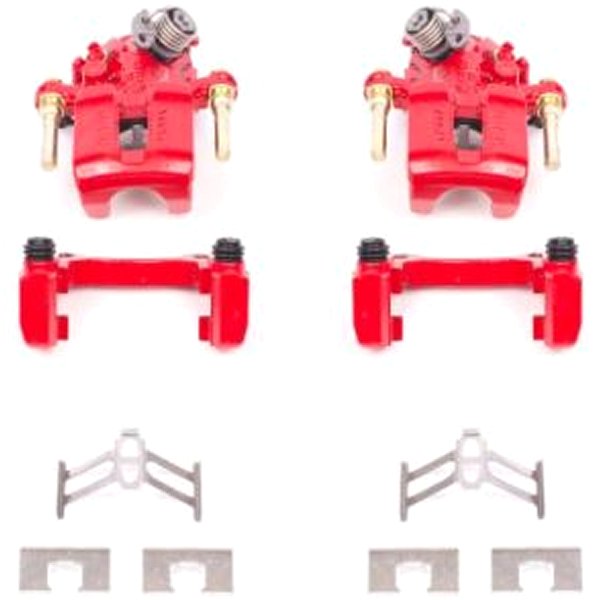 Power Stop 92年-01年 ホンダ Prelude リヤ レッド Calipers w/ブラケットs - 2個 PSBS1612 WO店
