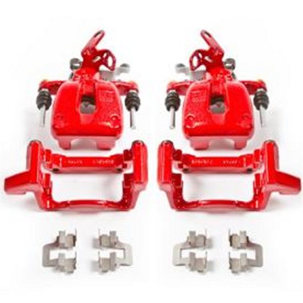 Power Stop 08年-09年 アウディ A3 リヤ レッド Calipers w/ブラケットs - 2個 PSBS2976 WO店