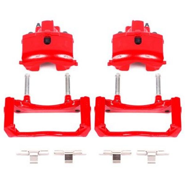 Power Stop 07年-09年 Chrysler Aspen リヤ レッド Calipers w/ブラケットs - 2個 PSBS4836 WO店
