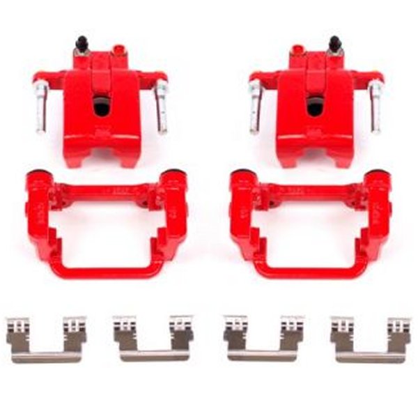 Power Stop 05年-19年 Chrysler 300 リヤ レッド Calipers w/ブラケットs - 2個 PSBS4992 WO店