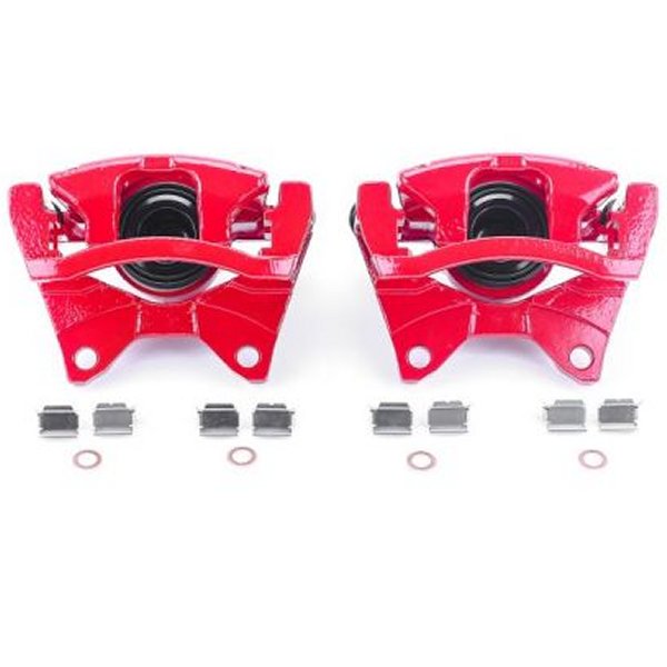 Power Stop 07年-11年 ダッジ Nitro リヤ レッド Calipers w/ブラケットs - 2個 PSBS5046 WO店