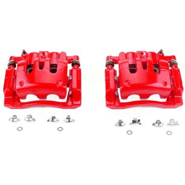 Power Stop 08年-12年 フォード F-250 Super Duty リヤ レッド Calipers w/ブラケットs - 2個 PSBS5076 WO店