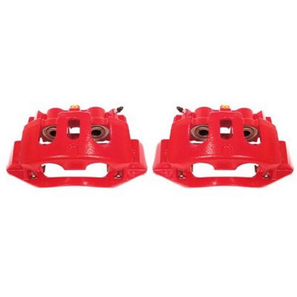 Power Stop 11年-19年 シボレー シルバラード 2500 HD リヤ レッド Calipers w/ブラケットs - 2個 PSBS5306 WO店