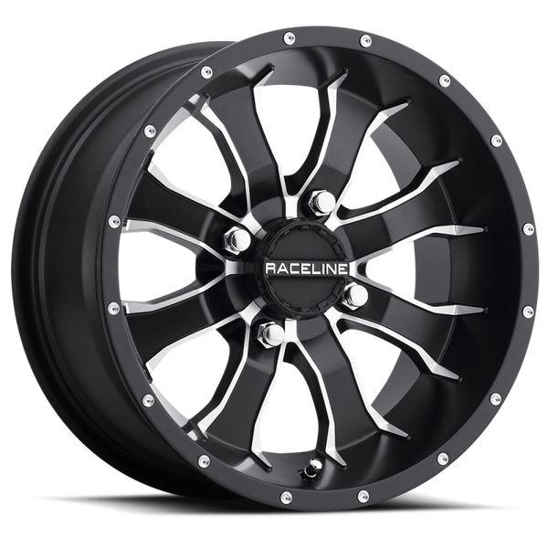 Raceline A77 Mamba 14x7in / 4x110 BP / -47mm Offset / 83.8mm Bore - Black & Machined Wheel rclA7747011-25 WO店