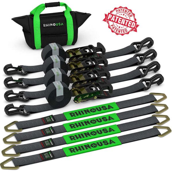 Rhino USA Heavy Duty Vehicle Tie Down Kit - Black rsa2IN-HDKIT WO店