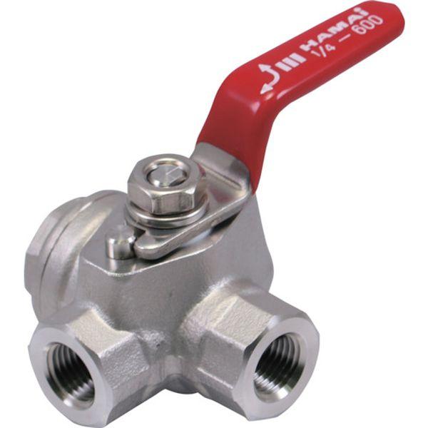 RSS3108RC (株)ハマイ ハマイ ステンレス製禁油処理3方ボールバルブ(Lポート) RSS-31-08RC WO店の通販は