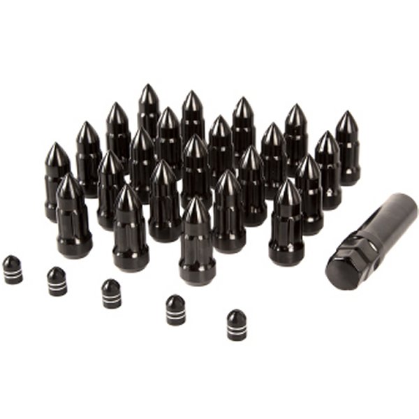 Rugged Ridge Bullet Lug Nut and バルブ Stem Cap キット ブラック 1/2-20 RUG16715-27 WO店