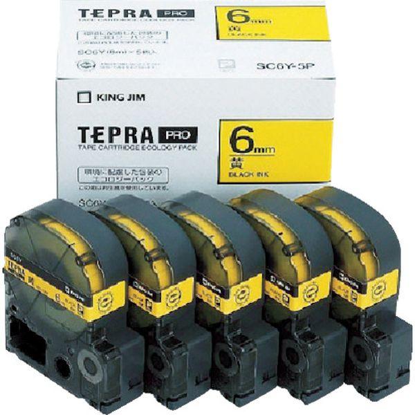 SC6Y5P (株)キングジム キングジム テプラPROテープカートリッジ SC6Y-5P WO店の通販は
