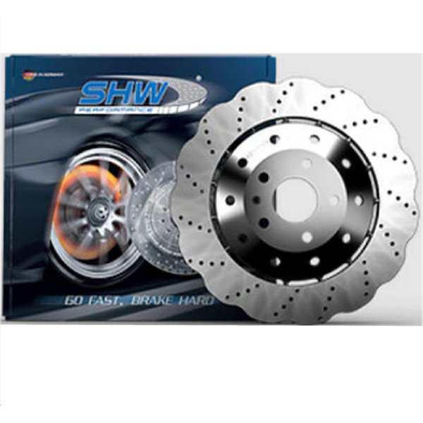 SHW 14-18 Audi RS7 4.0L フロント Drilled-Dimpled Lightweight Wavy ブレーキローター (4G0615301AH) shwAFX47415 WO店の通販は