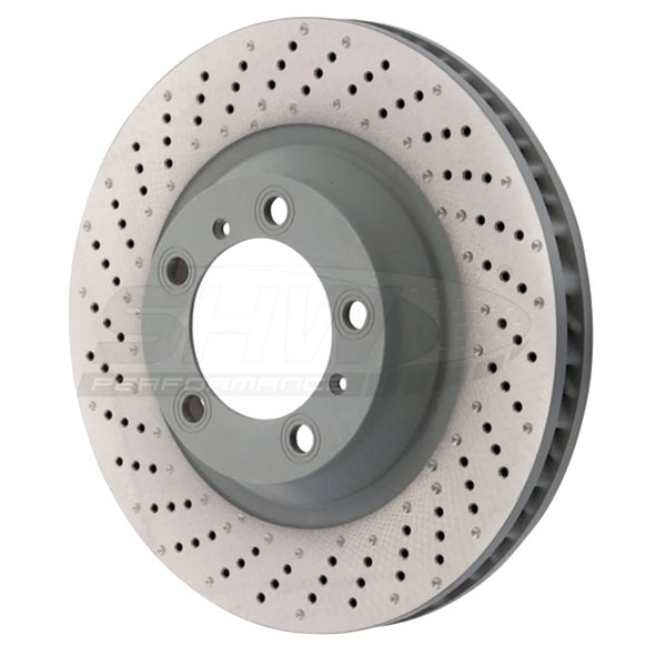 SHW 09-16 ポルシェ 911 Carrera w/o Ceramic Brake Left フロント Drill-Dimp MB ブレーキローター (99735140101) SHWPFL39971 WO店