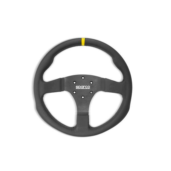 Sparco Steering Wheel R350B Leather w/ Button spa015R350PLO WO店の