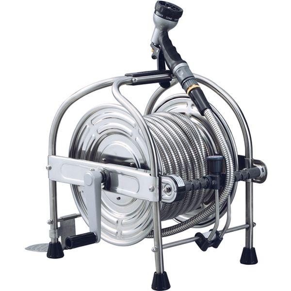 SSA15J  (株)ハタヤリミテッド ハタヤ 大口径型オールステンレス蛇腹ホースリール 15m SSA15J-TN WO店