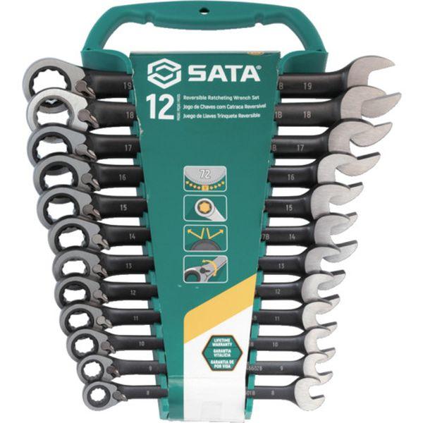SATA社 SATA 切替式コンビネーションラチェットレンチセット 黒［12点］ ST08044B WO店