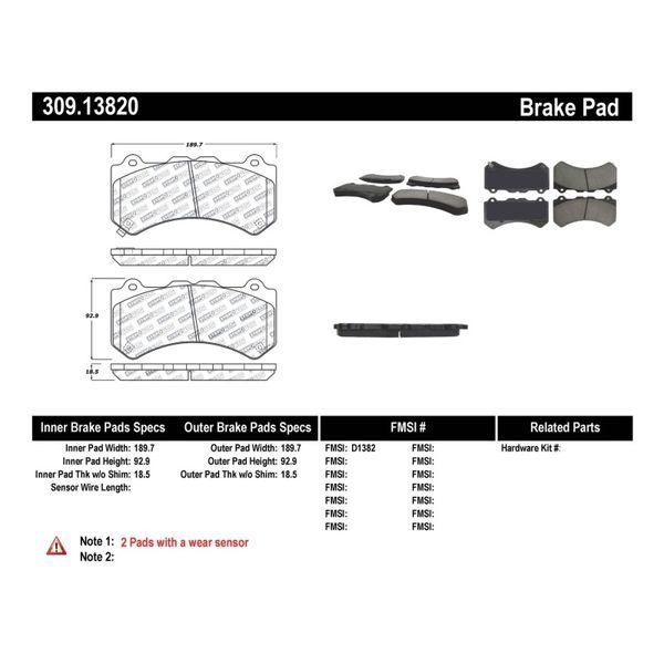 StopTech Performance Brake Pads sto309.13820 WO店