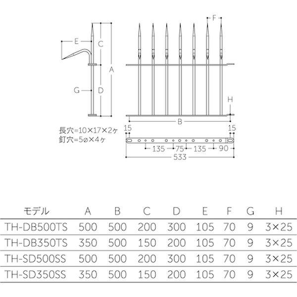 (株)MARUKI MK 鉄 忍び返し 350mm TH-DB350TS TADB350TSO-TN WO店_2