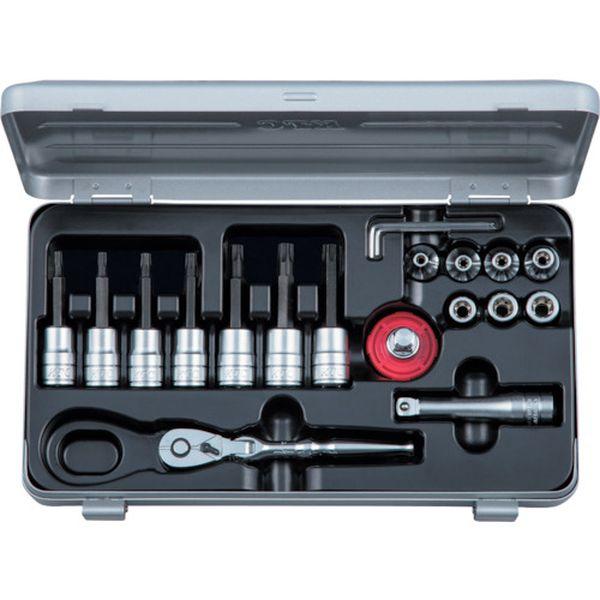 京都機械工具(株) KTC 9.5sq.T型いじり止めトルクスビットソケットE型トルクスレンチセット TBT319HTX-TN WO店