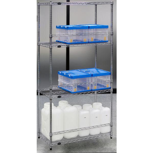 ステンレス製メッシュラック W905XD305XH1838 4段 バックバー付 TSMBB6334-TN WO店_1